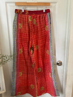 Handmade 100% Cotton Kantha Quilted Reversible Wide Leg Pants