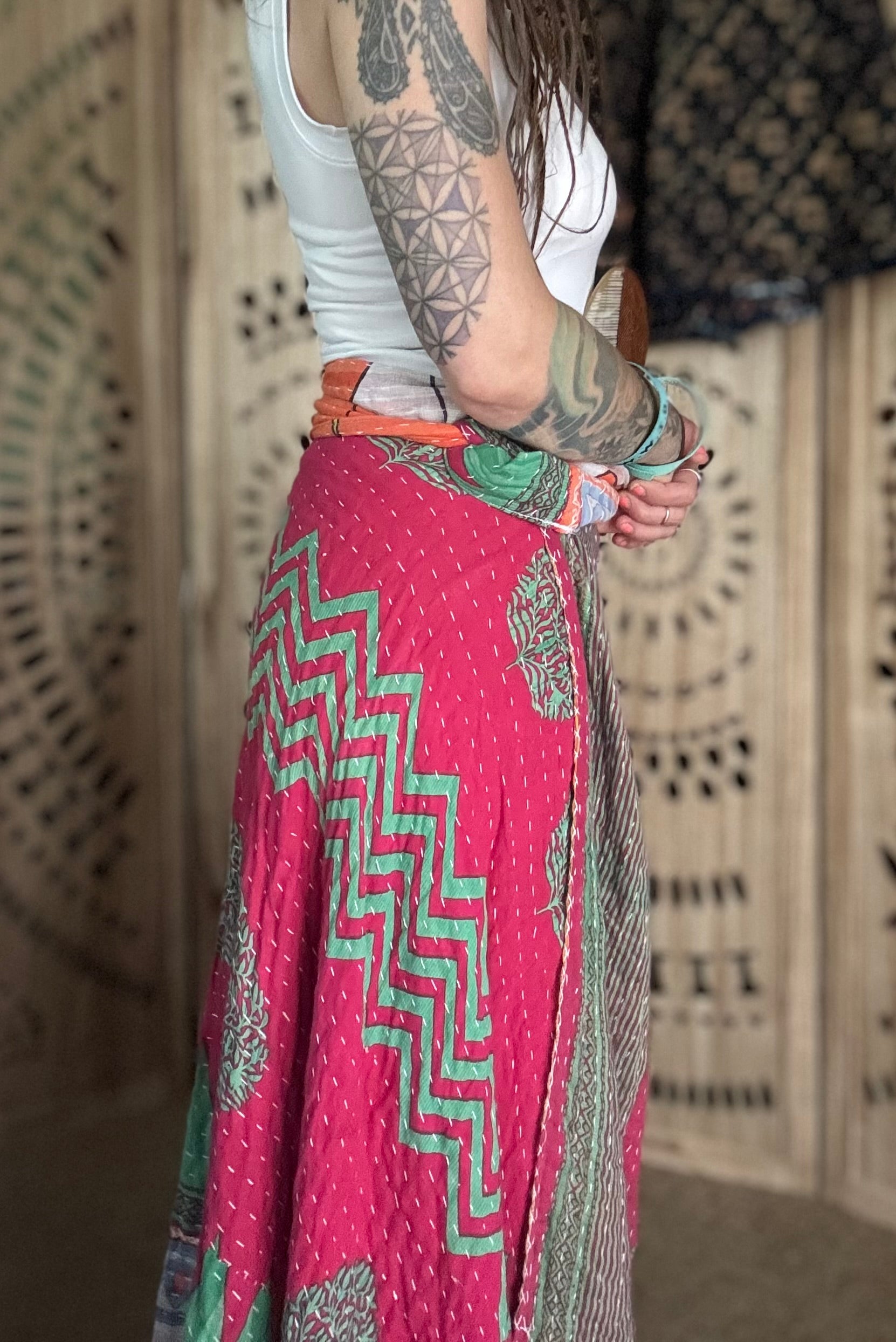 Kantha Wrap Skirt