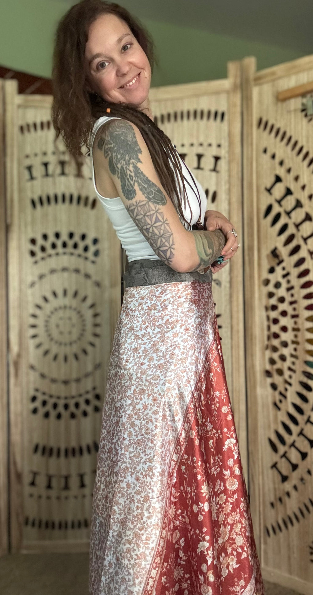 Patchwork Silk Sari Wrap Skirt