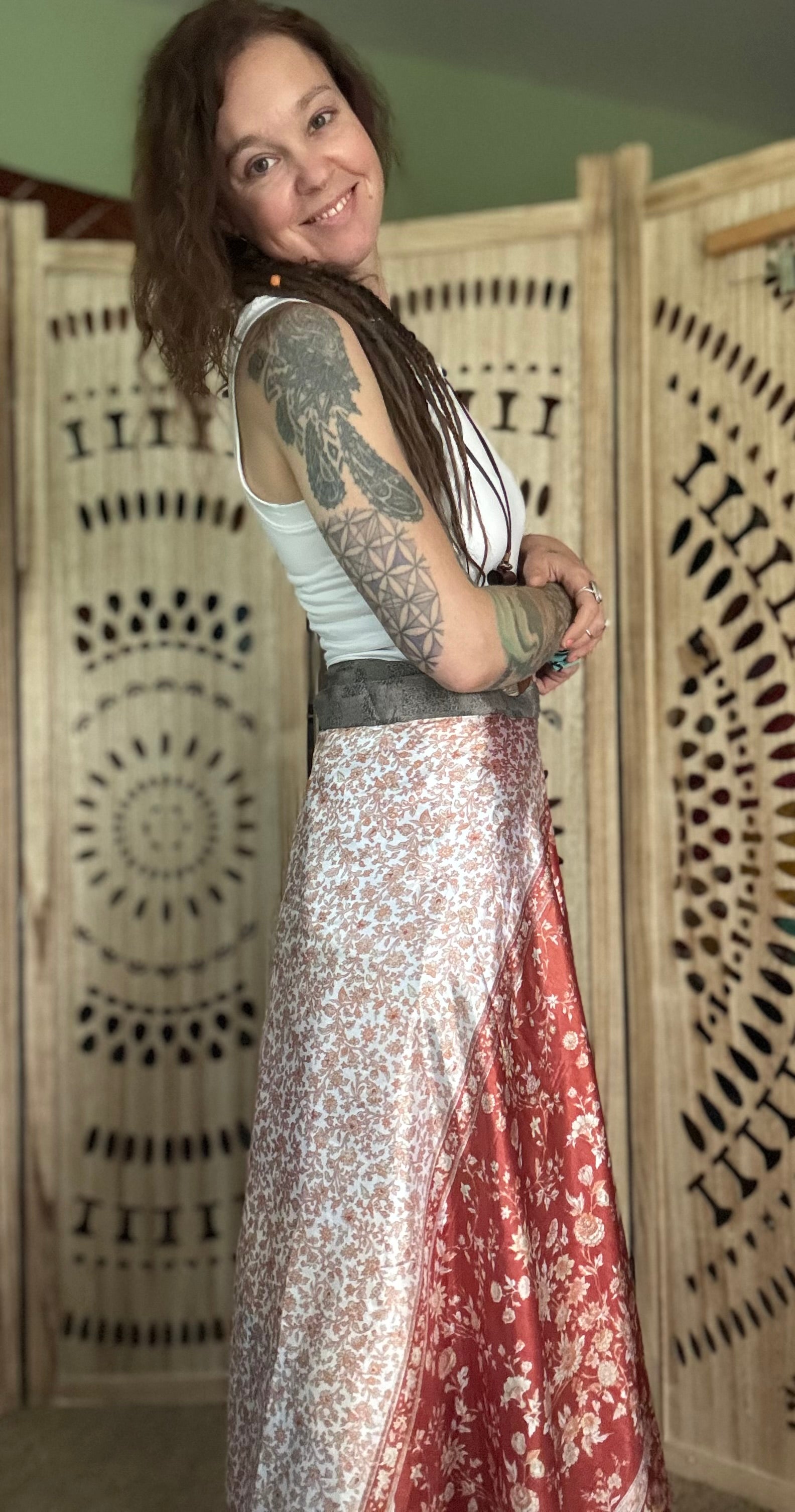Patchwork Silk Sari Wrap Skirt