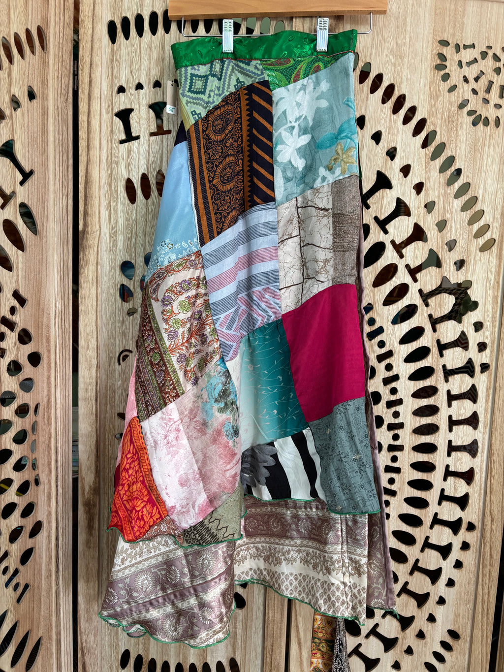 Patchwork Sari Silk Wrap Skirt