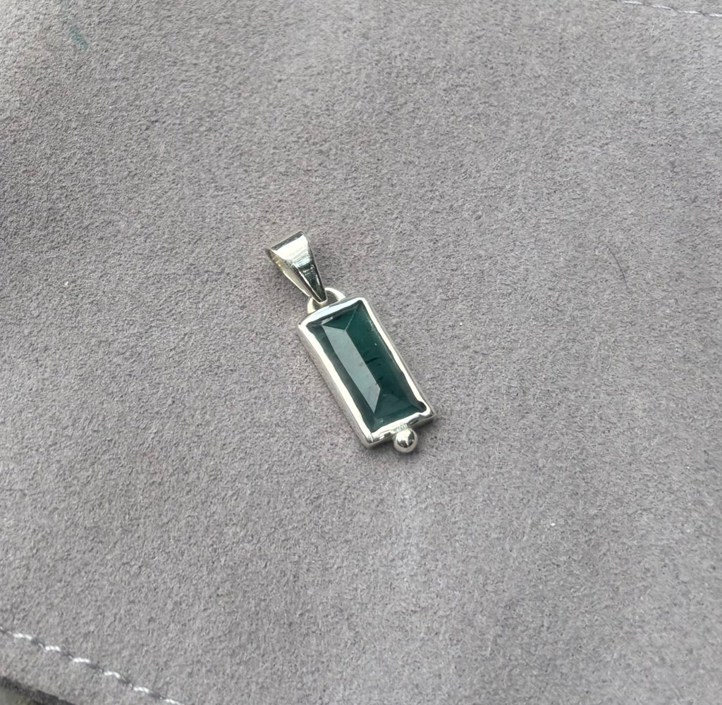 Blue Tourmaline Solid Sterling 925 Silver Necklace