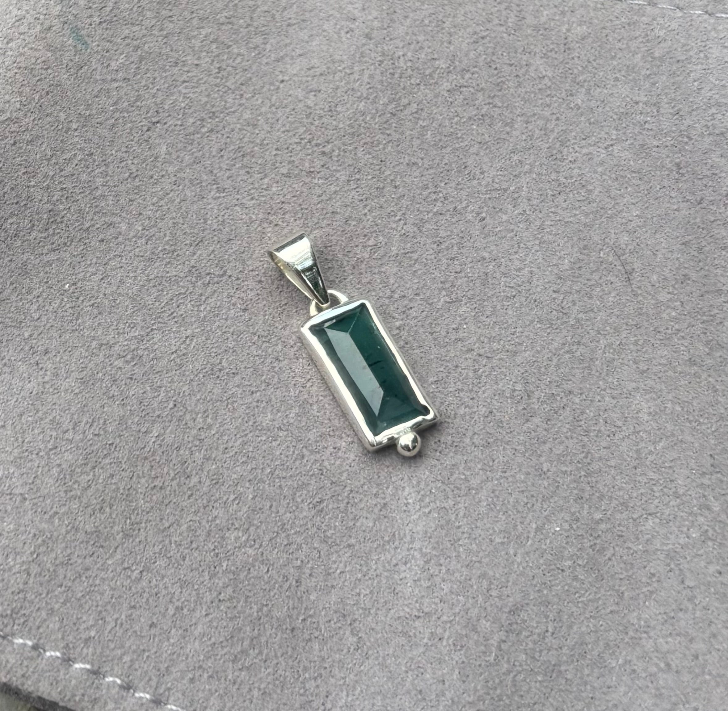 Blue Tourmaline Solid Sterling 925 Silver Necklace