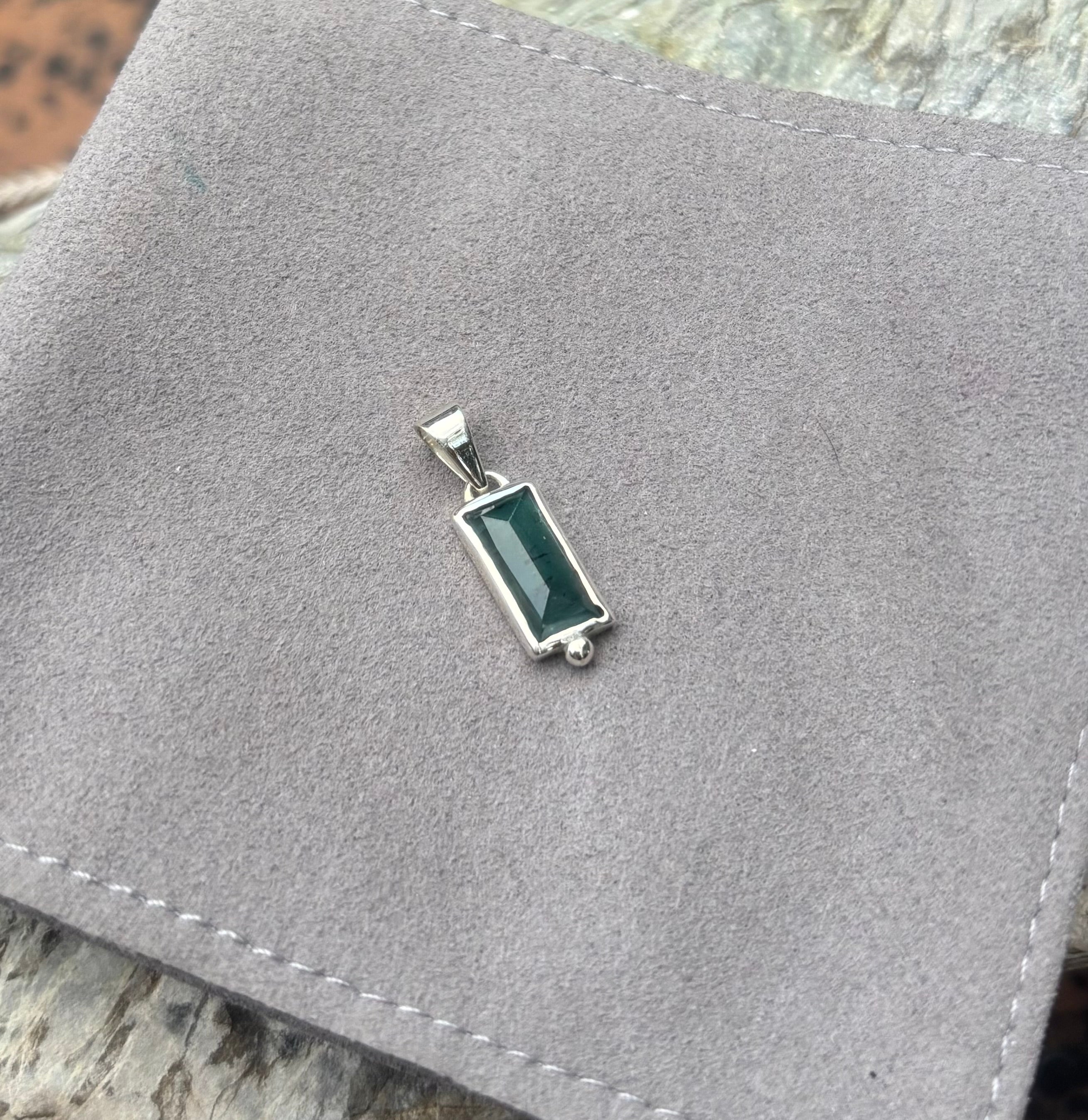 Blue Tourmaline Solid Sterling 925 Silver Necklace