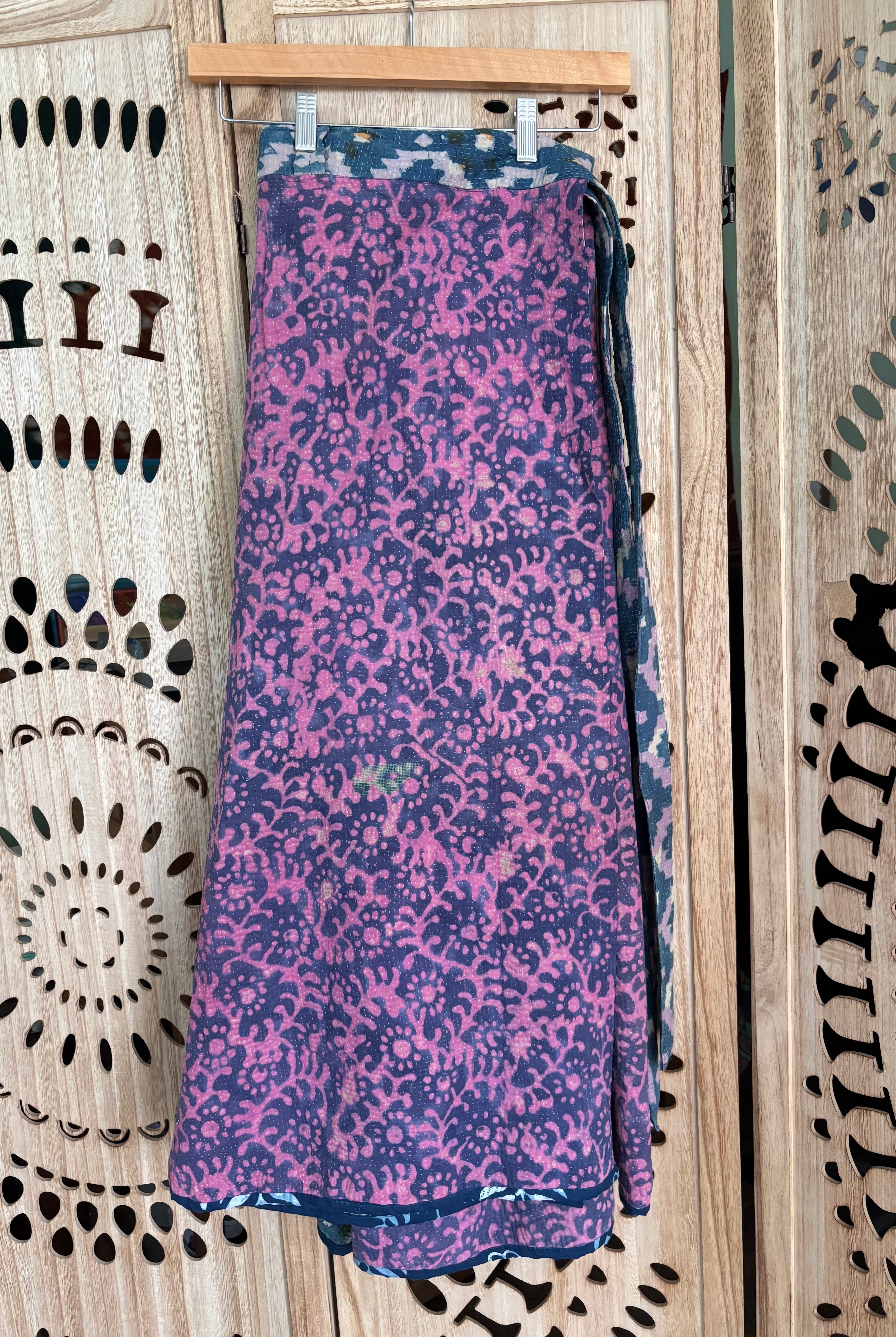 Indigo Kantha Wrap Skirt