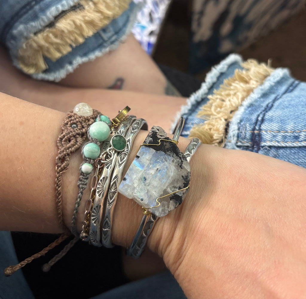Raw Moonstone Cuff
