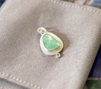 Sterling 925 Etched Aqua Rosecut Chalcedony + Moonstone Necklace