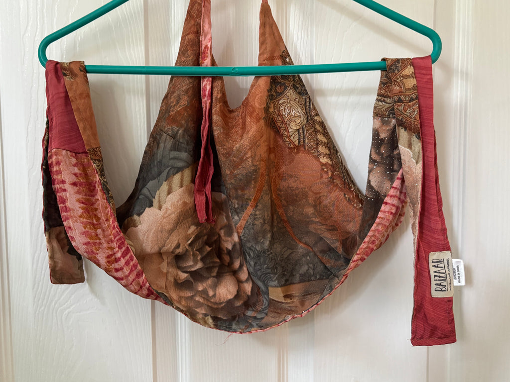 Sari Silk Double Sided Crop Top