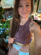 Sari Silk Double Sided Crop Top