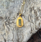 14k Gold Bicolor Green Ombre Tourmaline Sunburst Necklace