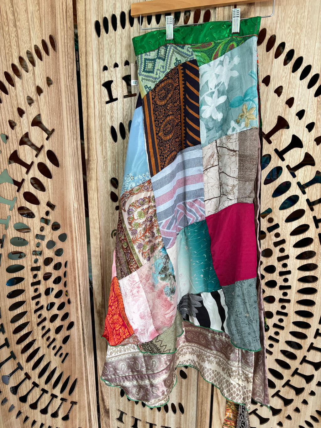 Patchwork Sari Silk Wrap Skirt