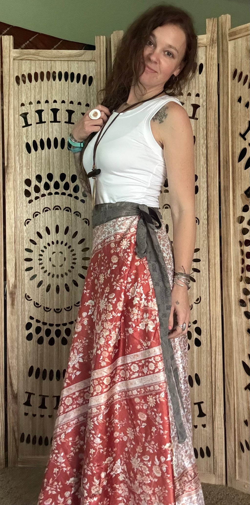 Patchwork Silk Sari Wrap Skirt