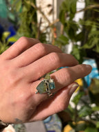 CUSTOM Ring ~ 925 Sterling Silver | Peruvian Opal + Jade + Tourmaline | Size 8
