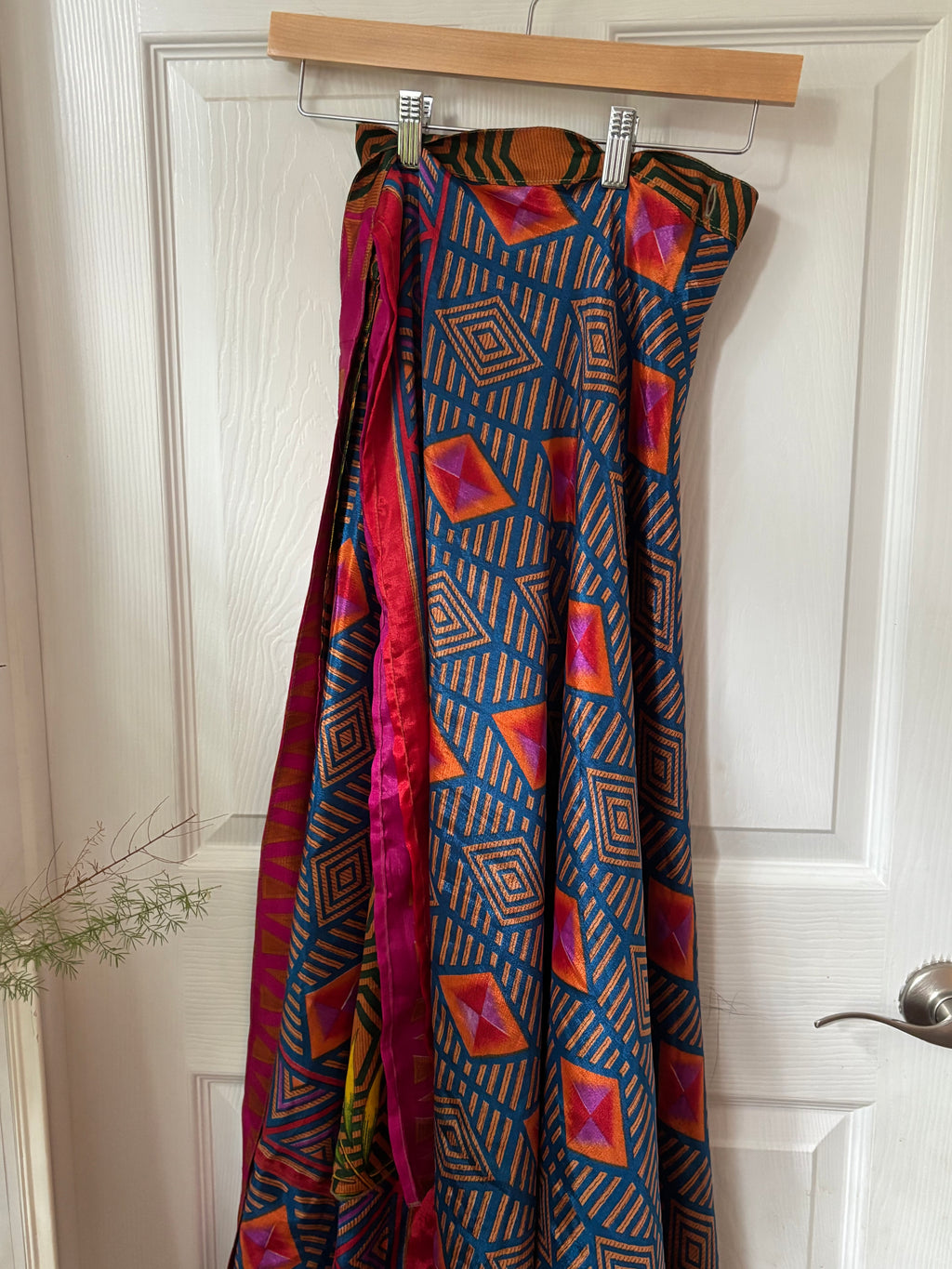 Worship Skirt | Bohemian Flowy Indian Silk Sari Wrap Skirt - Double Layer , Reversible | Free Flow Dancing Skirt