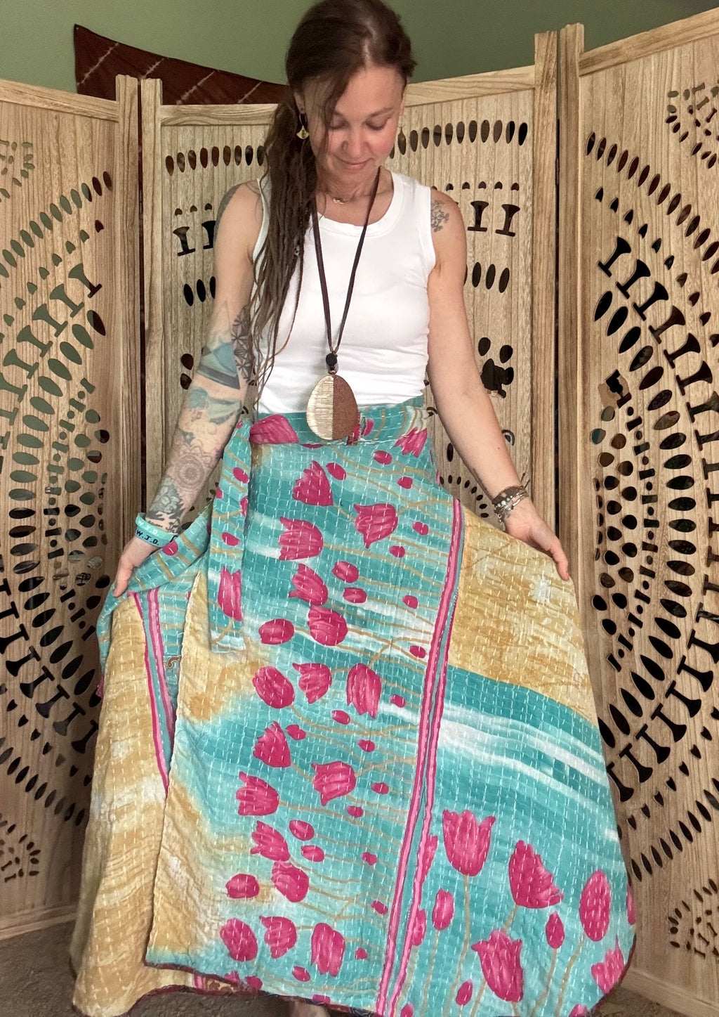 Kantha Wrap Skirt