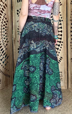 Indigo Kantha Wrap Skirt