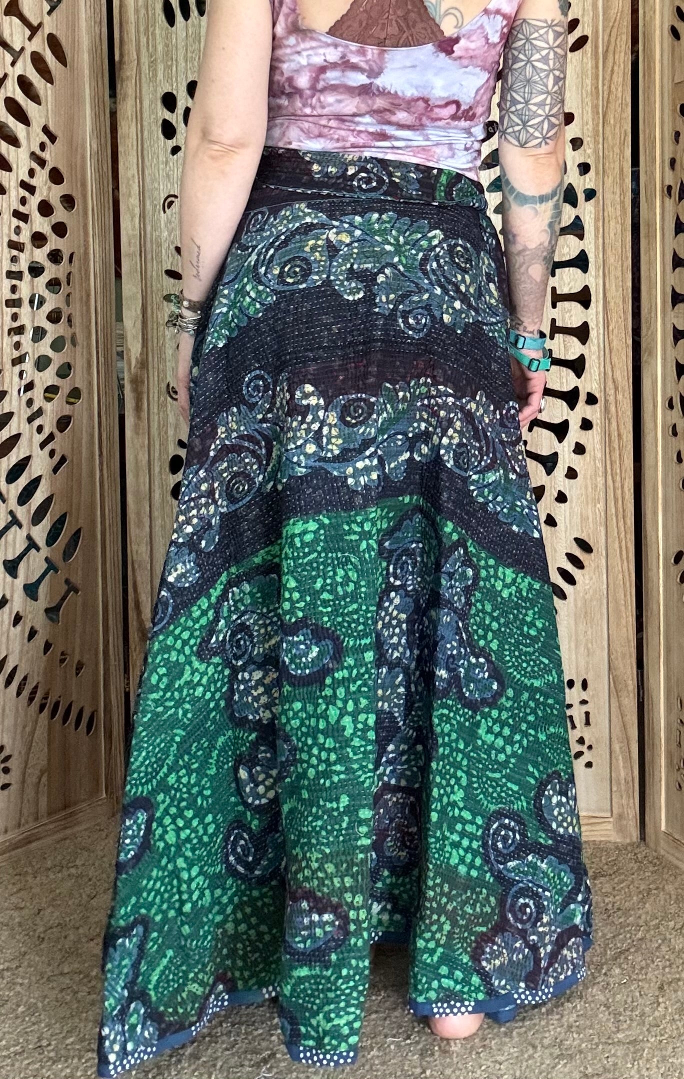 Indigo Kantha Wrap Skirt