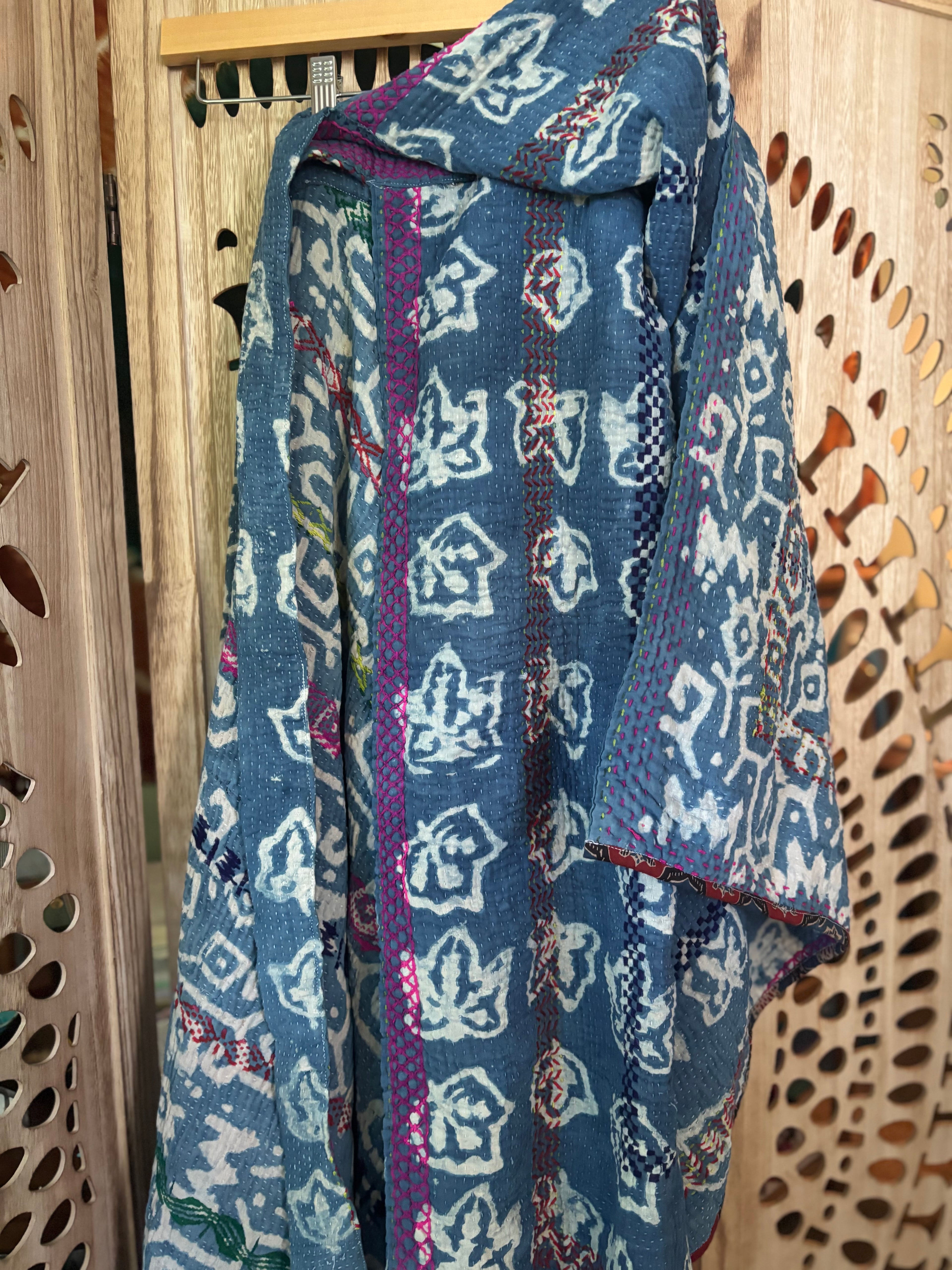 Indigo Kantha Wrap Skirt