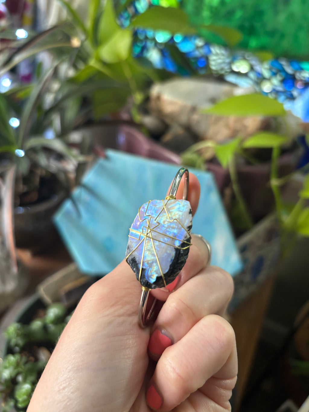 Raw Moonstone Cuff
