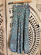 Indigo Kantha Wrap Skirt - Tribal Print