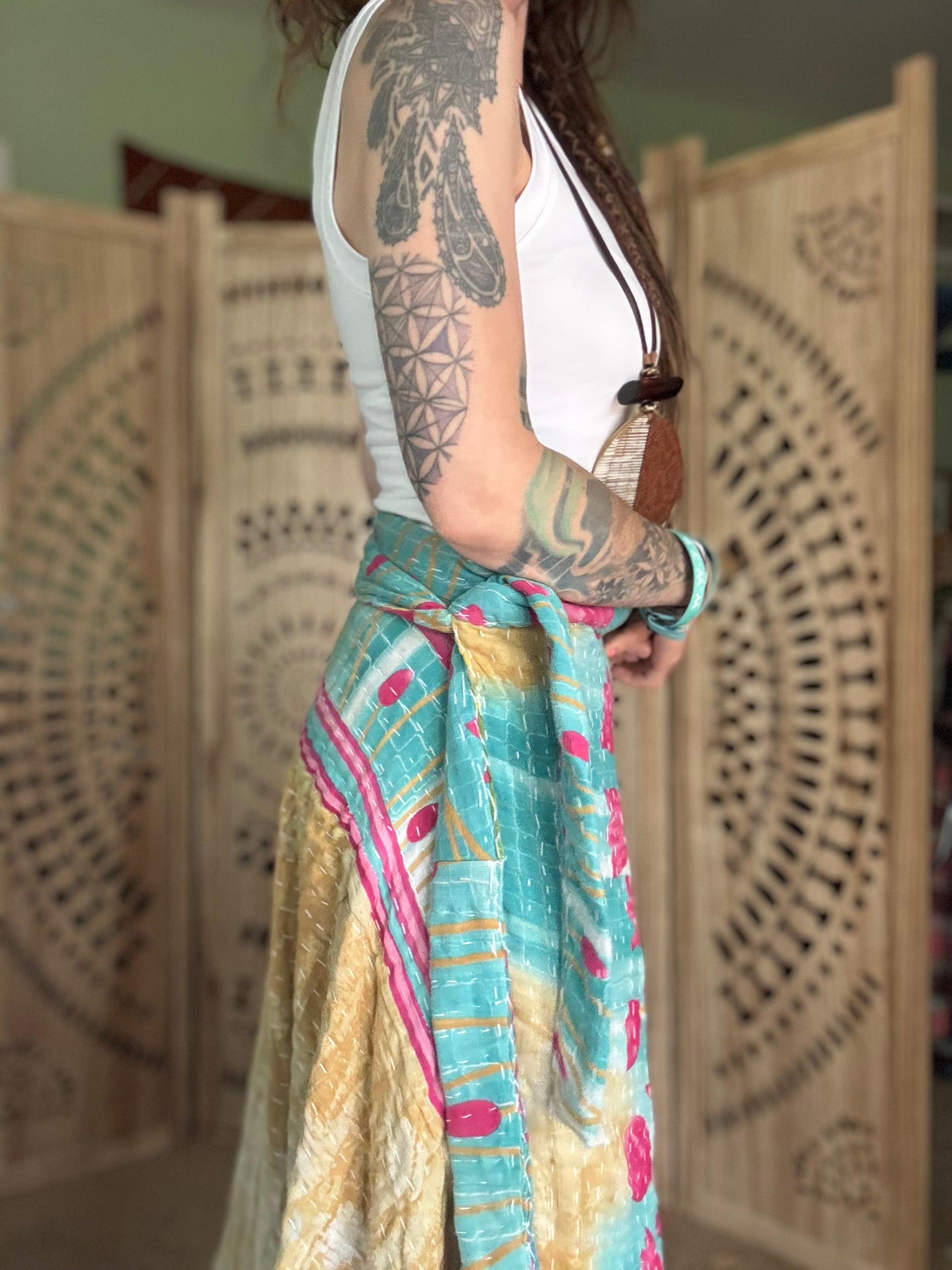 Kantha Wrap Skirt