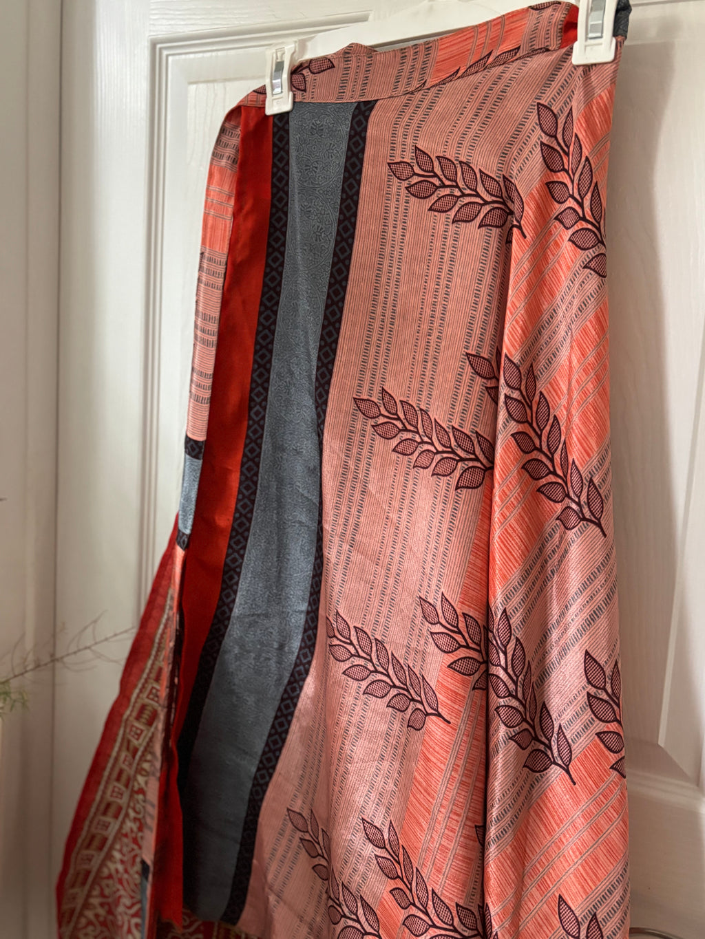 Warfare Worship Skirt | Bohemian Flowy Indian Silk Sari Wrap Skirt - Double Layer , Reversible | Free Flow Dancing Skirt