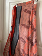 Warfare Worship Skirt | Bohemian Flowy Indian Silk Sari Wrap Skirt - Double Layer , Reversible | Free Flow Dancing Skirt