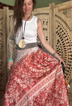 Patchwork Silk Sari Wrap Skirt