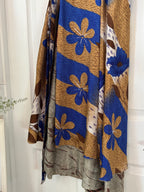 Bohemian Flowy Indian Silk Sari Wrap Skirt - Double Layer , Reversible | Free Flow Dancing Skirt