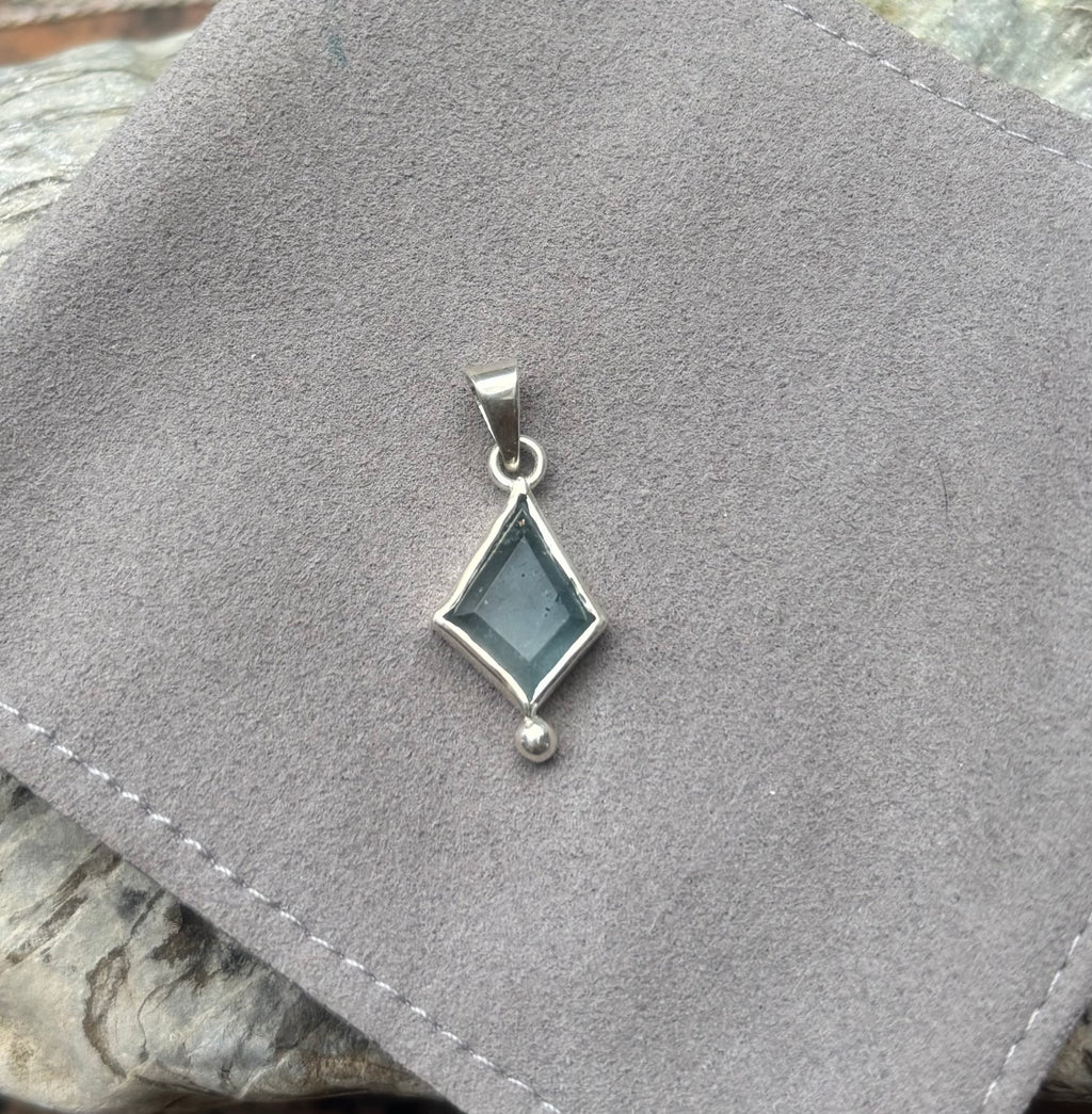 Blue Tourmaline Solid Sterling 925 Silver Necklace