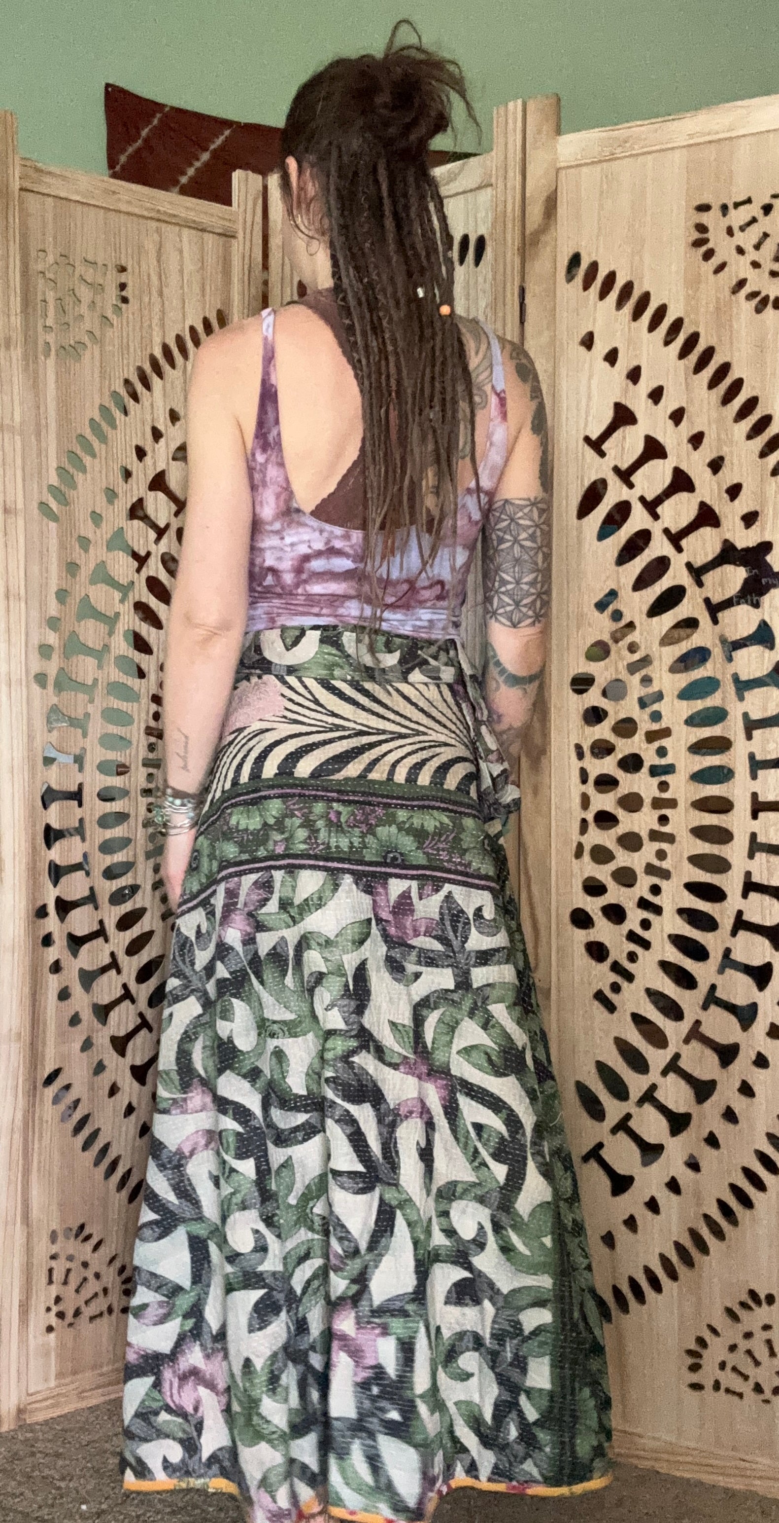 Indigo Kantha Wrap Skirt