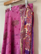 Worship Skirt | Bohemian Flowy Indian Silk Sari Wrap Skirt - Double Layer , Reversible | Free Flow Dancing Skirt