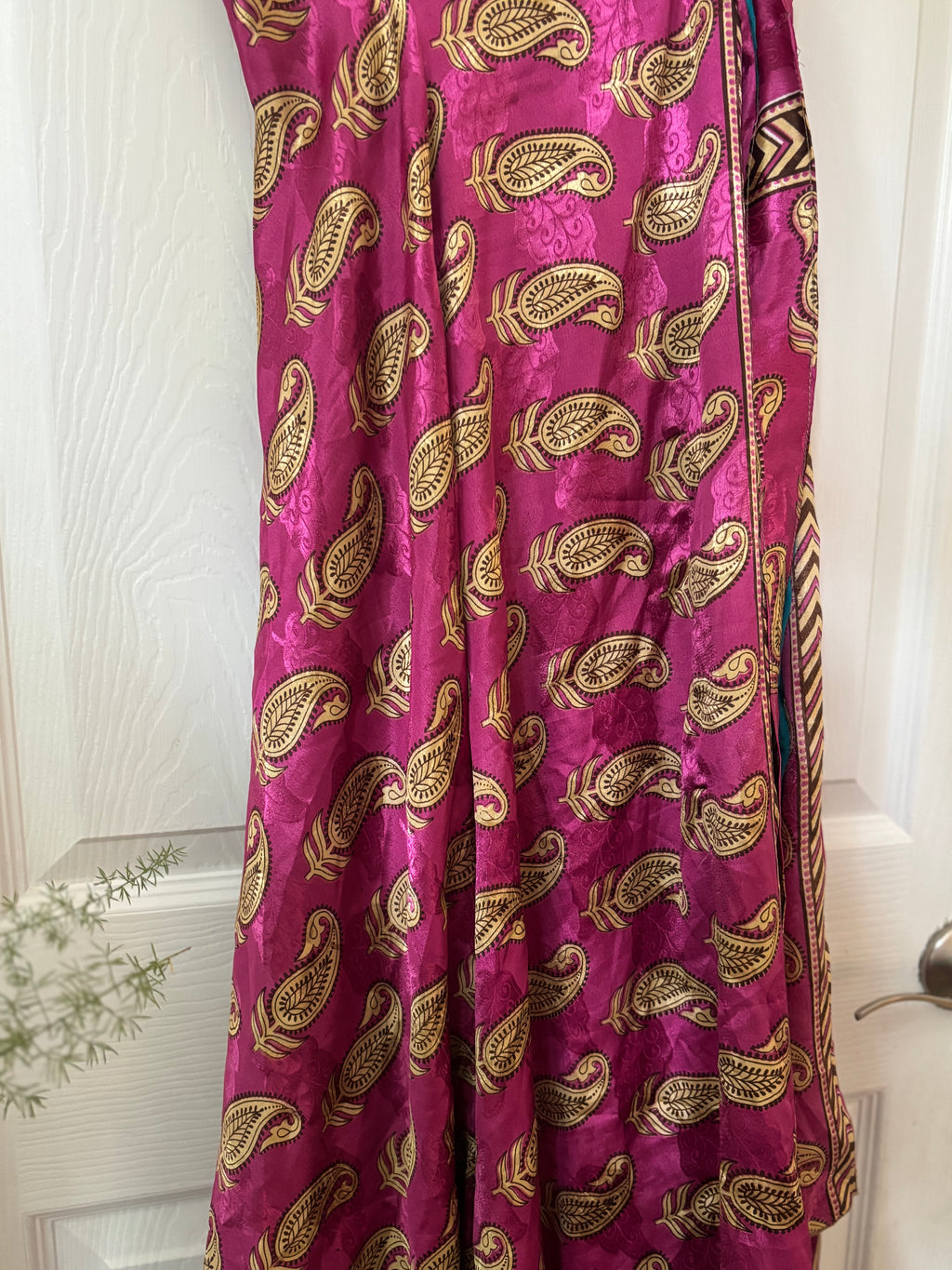Warfare Worship Skirt | Bohemian Flowy Indian Silk Sari Wrap Skirt - Double Layer , Reversible | Free Flow Dancing Skirt