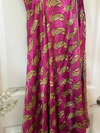 Warfare Worship Skirt | Bohemian Flowy Indian Silk Sari Wrap Skirt - Double Layer , Reversible | Free Flow Dancing Skirt