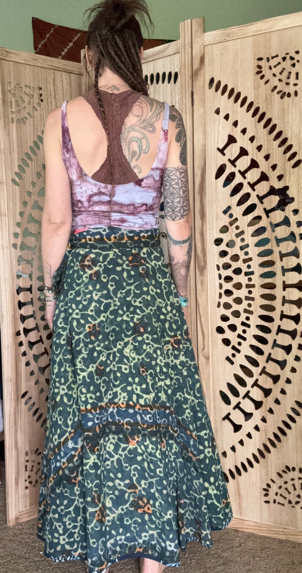 Indigo Kantha Wrap Skirt - Tribal Print