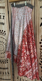 Patchwork Silk Sari Wrap Skirt