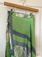 Worship Skirt | Bohemian Flowy Indian Silk Sari Wrap Skirt - Double Layer , Reversible | Free Flow Dancing Skirt