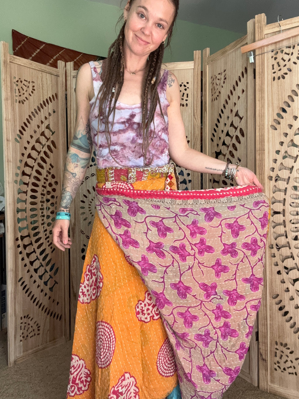 Kantha Wrap Skirt
