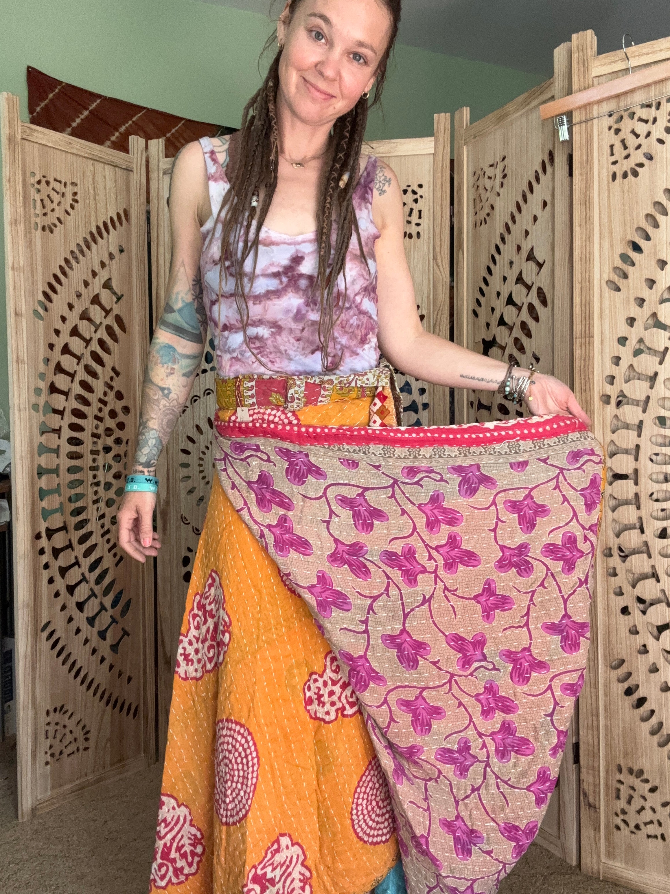 Kantha Wrap Skirt