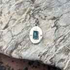 Teal Tourmaline Solid Sterling 925 Silver Necklace