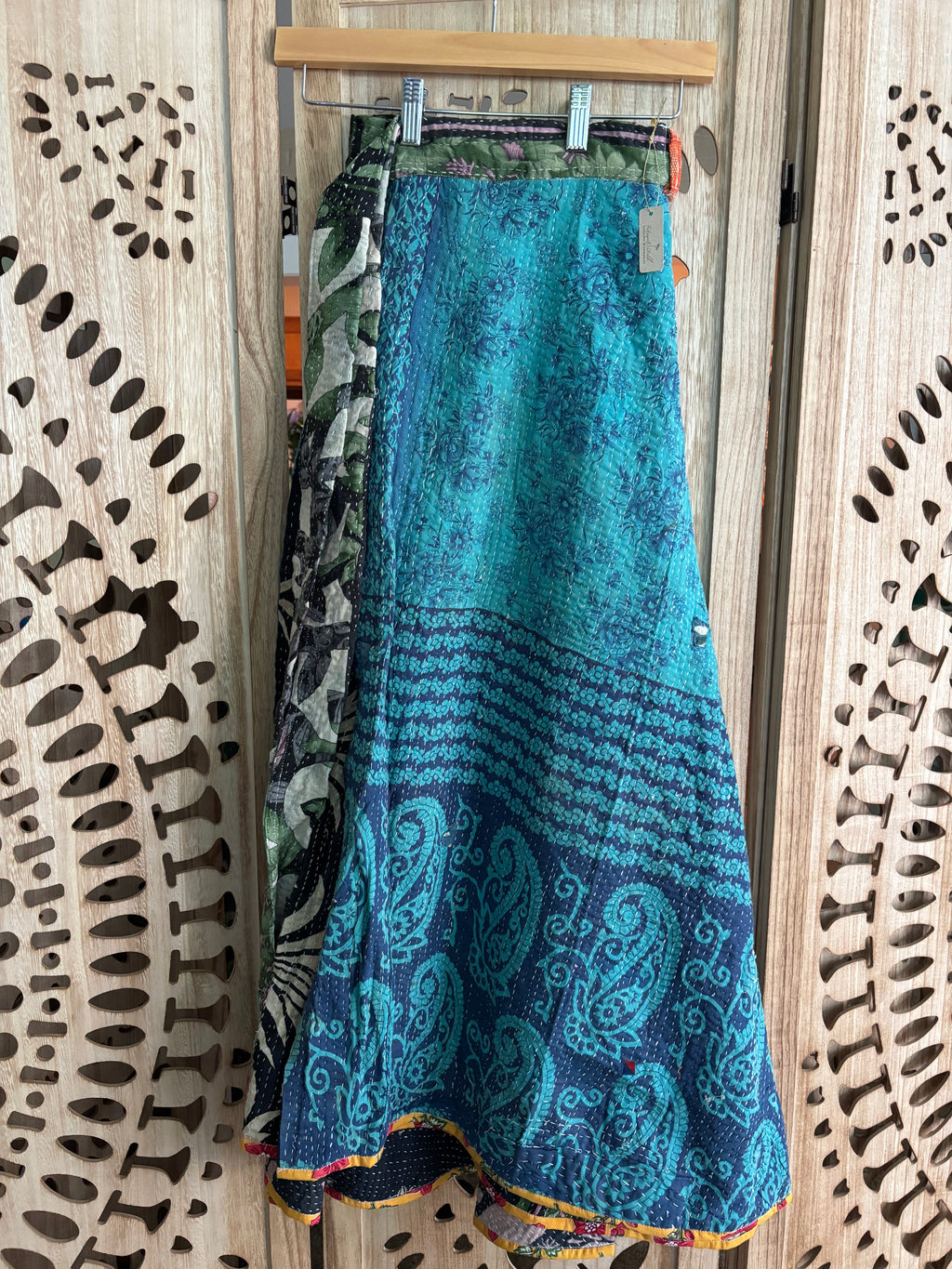 Indigo Kantha Wrap Skirt