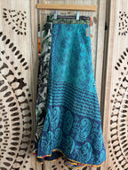Indigo Kantha Wrap Skirt