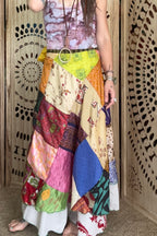 Patchwork Sari Silk Wrap Skirt