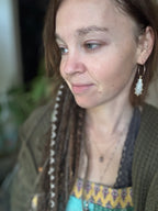 Moonstone Bohemian Tribal 14k Gold on Brass Earrings