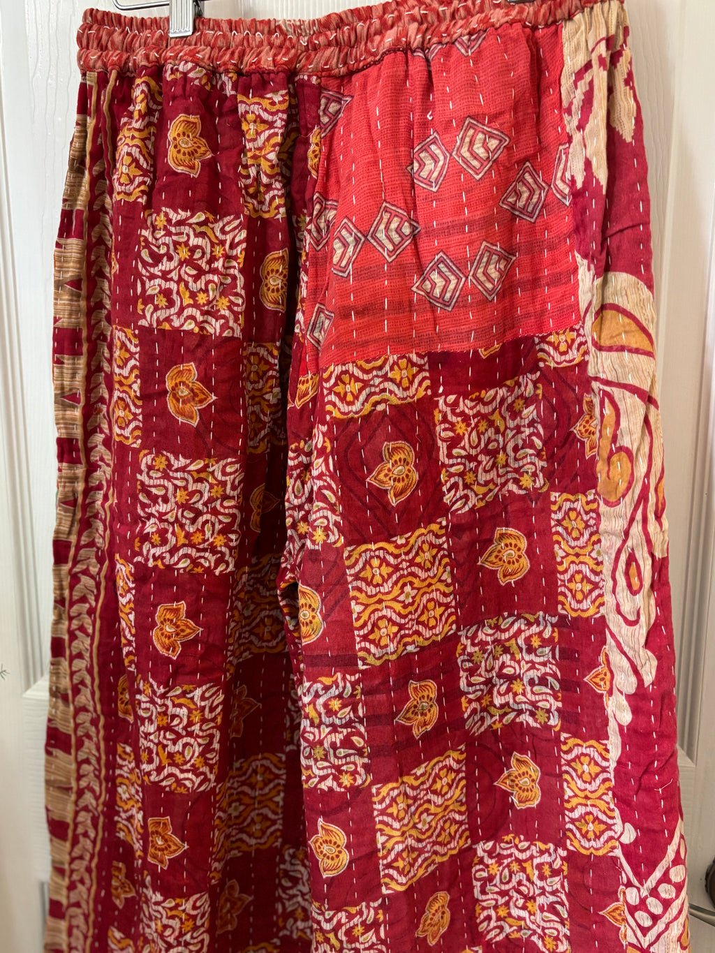 Handmade 100% Cotton Kantha Quilted Reversible Wide Leg Pants