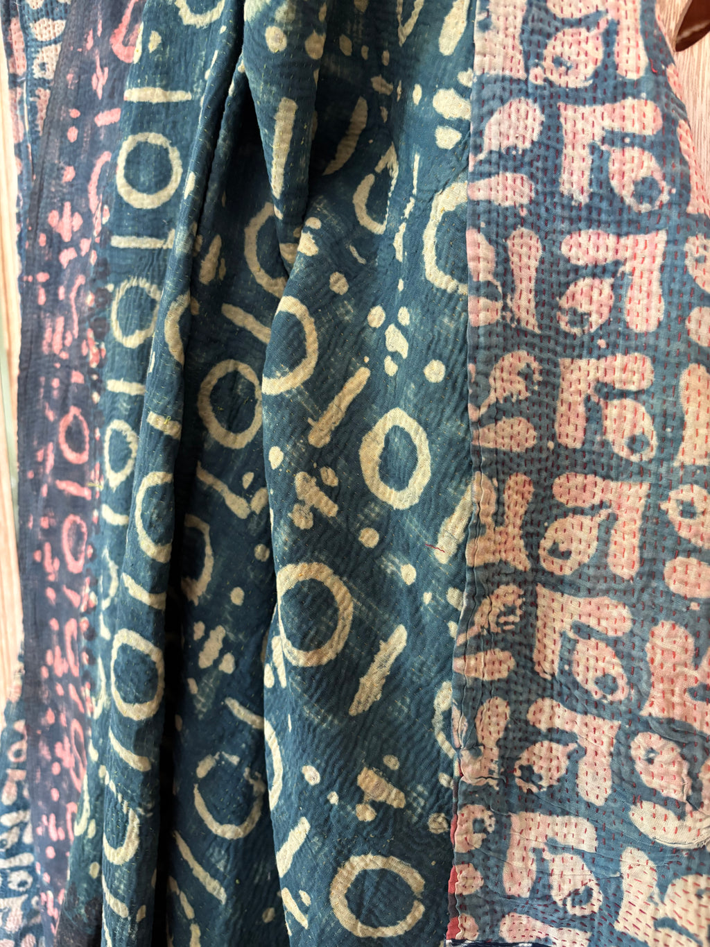 Indigo Kantha Wrap Skirt - Tribal Print