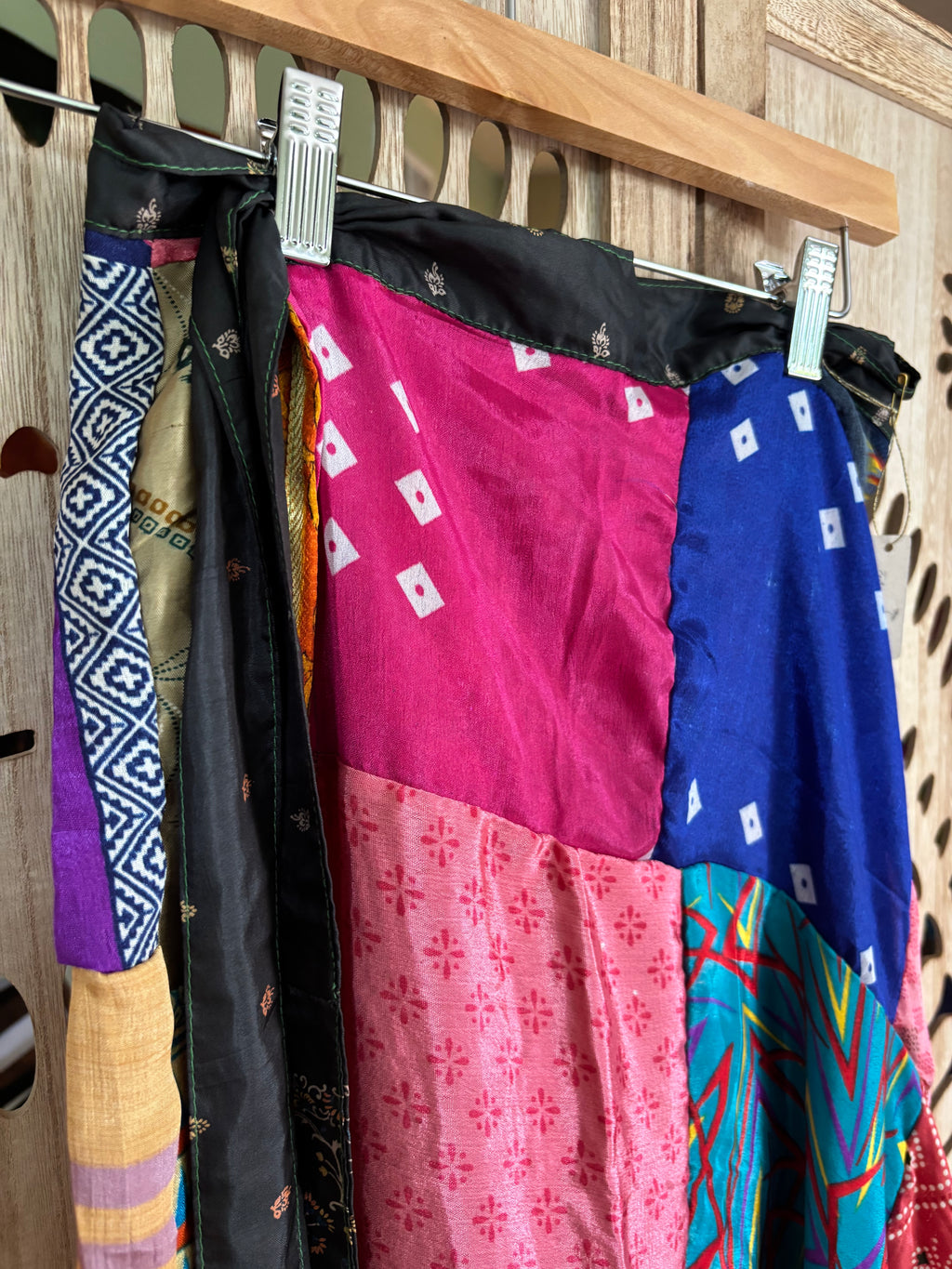 Patchwork Silk Sari Wrap Skirt
