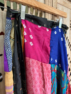 Patchwork Silk Sari Wrap Skirt