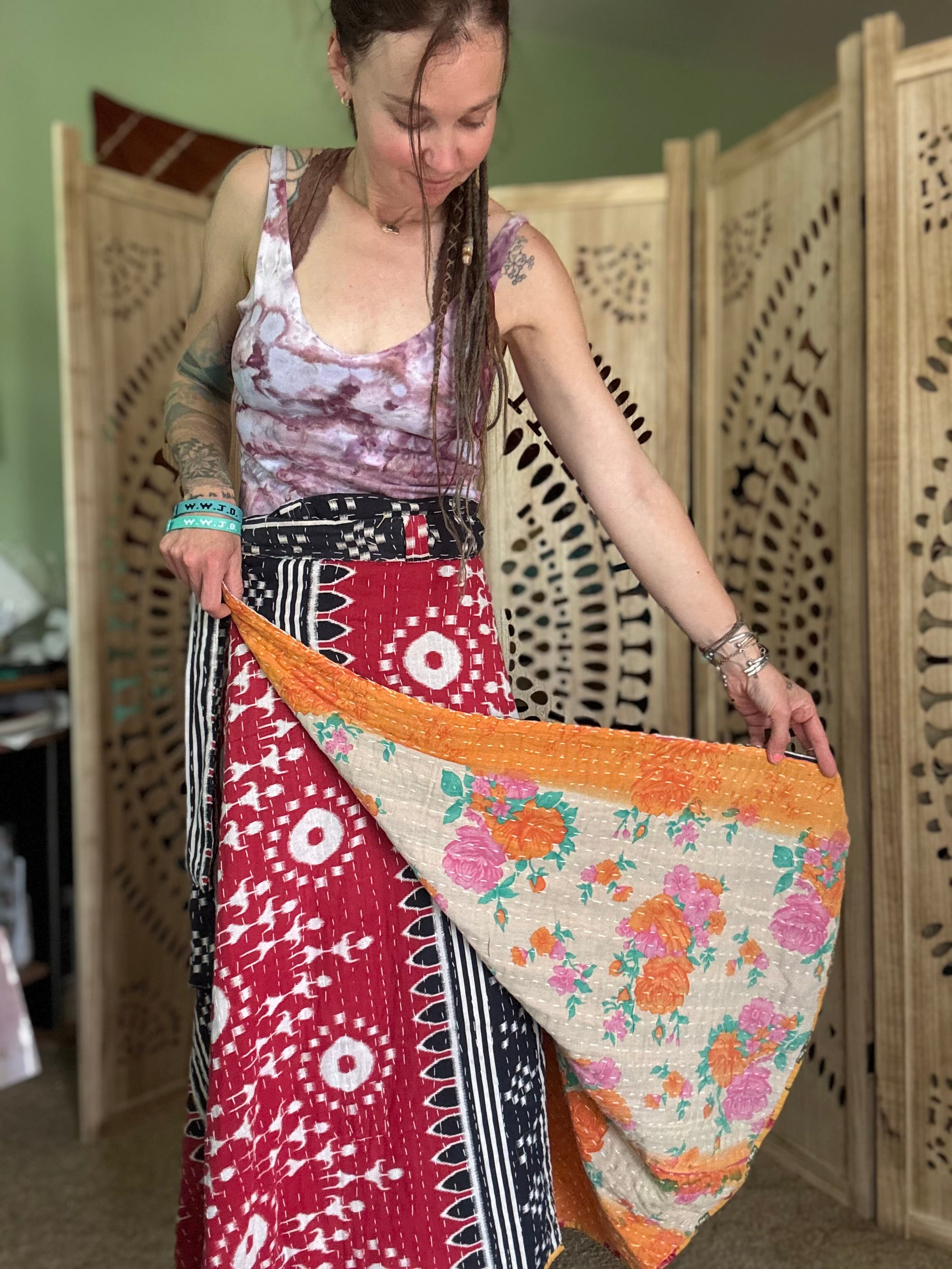 Kantha Wrap Skirt