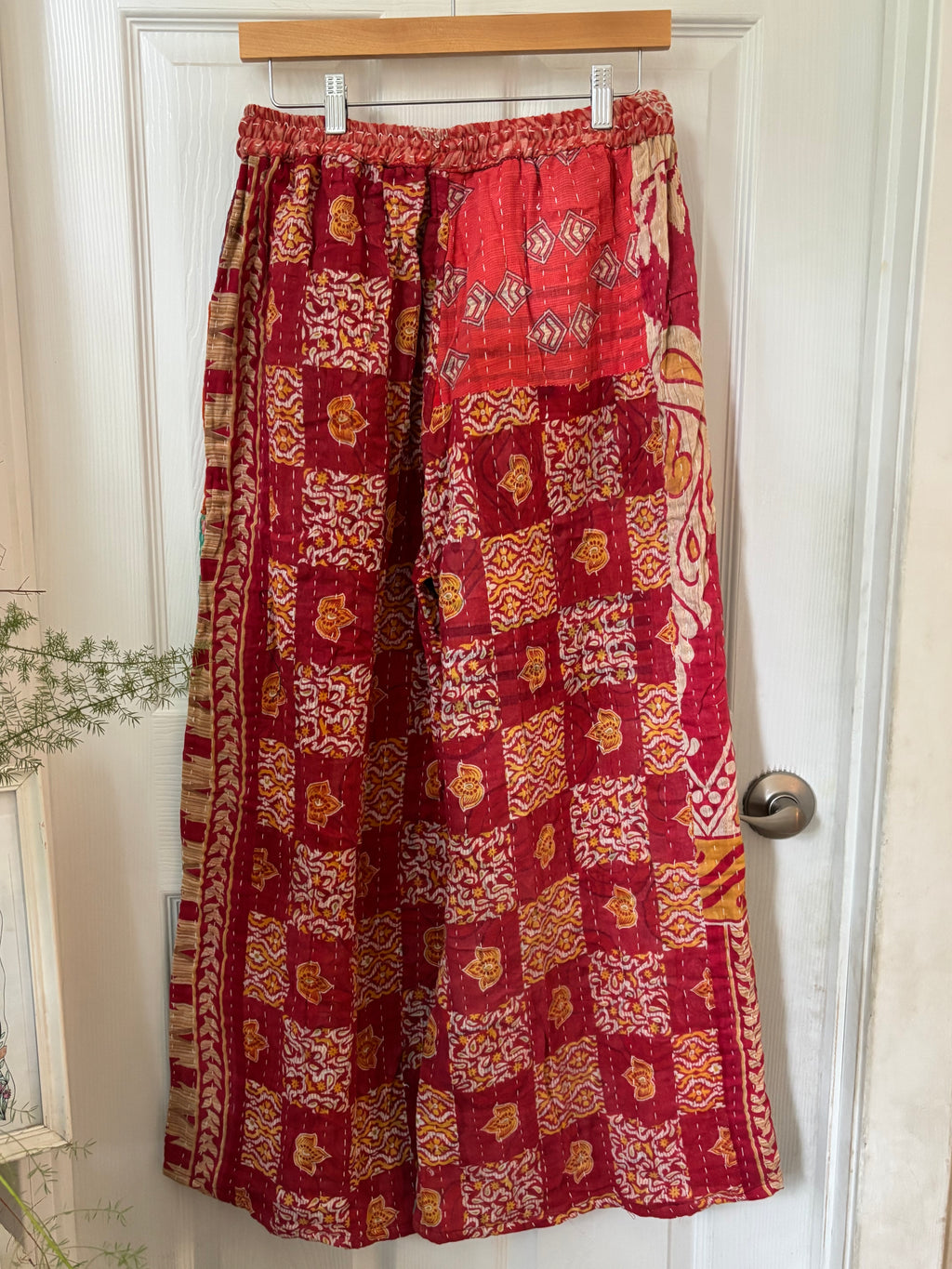 Handmade 100% Cotton Kantha Quilted Reversible Wide Leg Pants